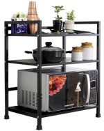 3-tier expandable microwave oven rack for organizing kitchen space and stacking cookware in Lagos Nigeria