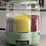 360-degree rotating cereal dispenser with 6 separate transparent storage compartments, designed for organizing and dispensing dry foods like cereal, grains, or snacks in Lagos Nigeria
