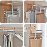5-in-1 stainless steel multifunctional pants rack hanger for organized clothing storage in Lagos Nigeria