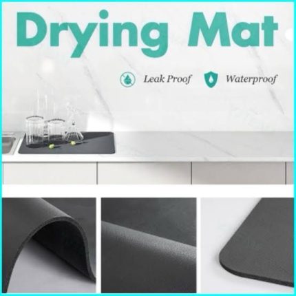 50x60cm diatomite super absorbent dish drying mat for kitchen counters, designed to quickly soak up water and keep surfaces dry in Lagos Nigeria