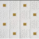 70x70cm thick self-adhesive 3D white and gold waterproof foam wall panel for living rooms, bedrooms, walls, and ceilings in Lagos Nigeria