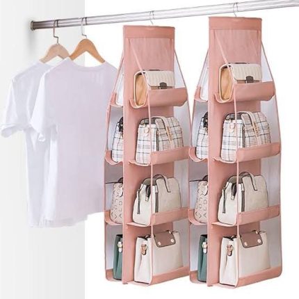 8-slot handbag storage organizer designed to neatly store and protect handbags in closets or shelves in Lagos Nigeria