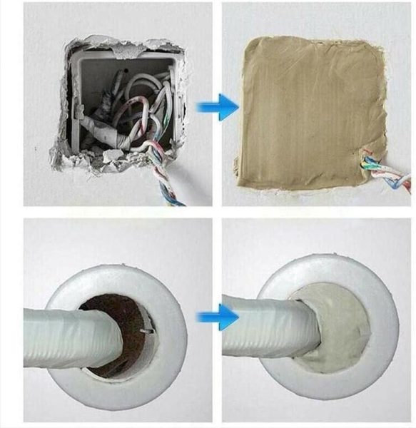 Waterproof air conditioning hole sealant mud for sealing pipes and filling wall gaps in household use in Lagos Nigeria