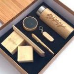 Elegant corporate gift set featuring premium items like a pen, notebook, mug, and keychain, packaged in a stylish presentation box for business gifting in Lagos Nigeria