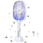 Electric mosquito swatter with rechargeable handle and mesh grid for zapping insects on contact in Lagos Nigeria