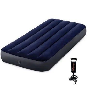 Intex inflatable air bed with built-in or separate electric pump, designed for quick inflation and comfortable portable sleeping in Lagos Nigeria