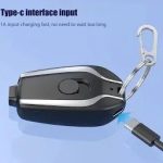 Keychain emergency power bank compact charger compatible with iPhone, portable for on-the-go battery backup in Lagos Nigeria