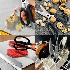 Multipurpose kitchen scissors with stainless steel blades for cutting meat, vegetables, and packaging in Lagos Nigeria