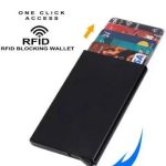 Compact pop-up card holder with quick-access mechanism for securely storing credit and ID cards in Lagos Nigeria