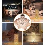 Rechargeable rose diamond table lamp with 16 LED lights, touch pad control, and remote in Lagos Nigeria