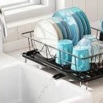 Stainless steel sink dish rack for drying plates, cups, and utensils in Lagos Nigeria