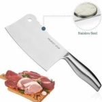 Stainless steel heavy-duty chef butcher knife with sharp, wide blade for cutting meat and tough ingredients in Lagos Nigeria
