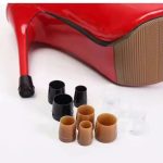 "Clear or black silicone heel cushion protector applied inside the back of a shoe or heel for anti-slip support, pain relief, and improved fit—ideal for use in Lagos, Nigeria with sandals, pumps, boots or everyday shoes