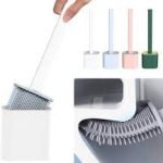 Wall-mounted antibacterial flexible silicone toilet brush with holder in Lagos NIgeria