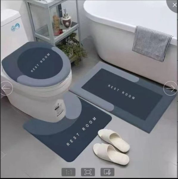 3-piece diatomaceous anti-slip, super absorbent bathroom mat set in Lagos Nigeria