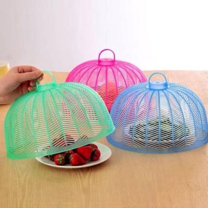 3-piece reusable plastic mesh food covers for fly and insect protection, ideal for fruits, cakes, and outdoor meals in Lagos Nigeria