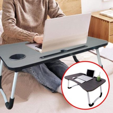 Wooden laptop table with a smooth finish, portable and lightweight design, ideal for working on a bed, sofa, or floor in Lagos Nigeria