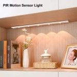 "60cm long rechargeable motion sensor light with 5 bulbs, hill light effect, and 3 color modes, ideal for multipurpose use in closets, cabinets, or hallways in Lagos Nigeria