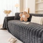Extra-large 180 by 360cm multipurpose luxury faux fur sofa cover, thick and heavyweight with a fluffy, cozy texture, ideal for sectional couches and living room decor in Lagos Nigeria