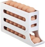 4-tier rolling egg dispenser rack for refrigerators or countertops, gravity-fed design for easy access and organized egg storage in Lagos Nigeria