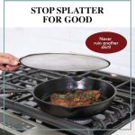 33cm round metal splatter screen with fine mesh and a heat-resistant red handle, designed to prevent oil splatter while cooking in Lagos Nigeria