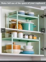 35cm–65cm telescopic expandable metal cabinet shelf organizer for kitchen, under sink, and pantry storage in Lagos Nigeria
