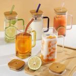 Single drinking glass cup with bamboo lid and reusable straw in Lagos and Nigeria