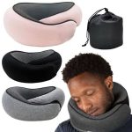 Memory foam travel neck pillow with ergonomic design for comfort while traveling in Lagos Nigeria