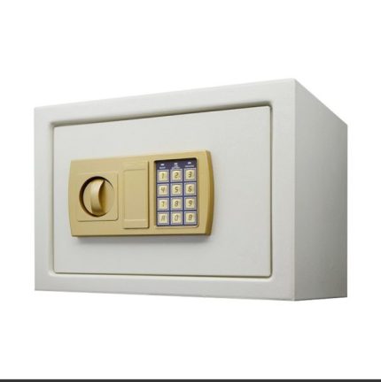 Black electronic security safe with digital keypad and manual override key for home or office use in Lagos Nigeria