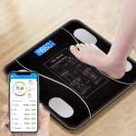 Smart Bluetooth body fat scale with LED digital display, used for measuring weight and analyzing body composition at home in Lagos Nigeria