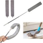 Microfiber dust cleaning tool with telescopic handle and three washable cloth covers for tight spaces in Lagos Nigeria