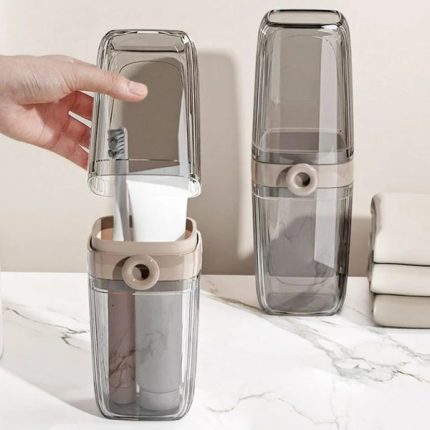 ransparent minimalist toothbrush holder with sleek, modern design for bathroom organization in Lagos Nigeria