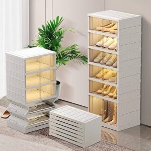 6-layer foldable shoe box organizer for compact and stackable footwear storage, space-saving design for home or closet use, available in Lagos, Nigeria.