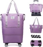 Expandable and foldable duffel bag with wheels for easy travel and storage in Lagos Nigeria