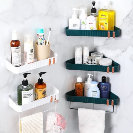SELF ADHESIVE WALL MOUNT BATHROOM CORNERSHELF