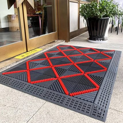 Three-in-One Splicing Non-Slip Outdoor Door Mat Waterproof Carpet for Hotels and Shopping Malls Dust Removal Plastic Flooring(60CM *90CM)