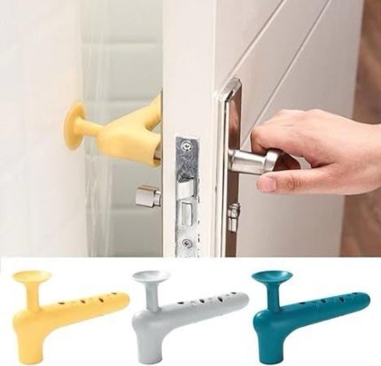Silicone Door Handle Cover Sleeve Safety Door Knob Protector Cover Guarder Crashproof Suction Cup Door knob Cushion Grey