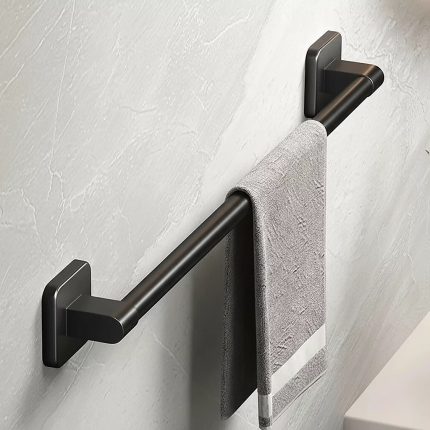Towel rack for bathroom, no-drill wall-mounted storage rack, Single  rod telescopic hanging rod(50CM-92CM)
