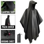 Waterproof Rain Poncho for Adult, Upgrade TPU Coating IP8000mm Waterproof Rating, Reusable Portable Unisex Hooded Rain Poncho for Outdoor Hiking, Camping, Concert, Travelling