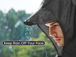 Waterproof Rain Poncho for Adult, Upgrade TPU Coating IP8000mm Waterproof Rating, Reusable Portable Unisex Hooded Rain Poncho for Outdoor Hiking, Camping, Concert, Travelling - Image 3