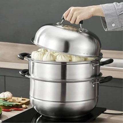 THREE LAYERS 30CM 304 STAINLESS STEEL STEAMER POT